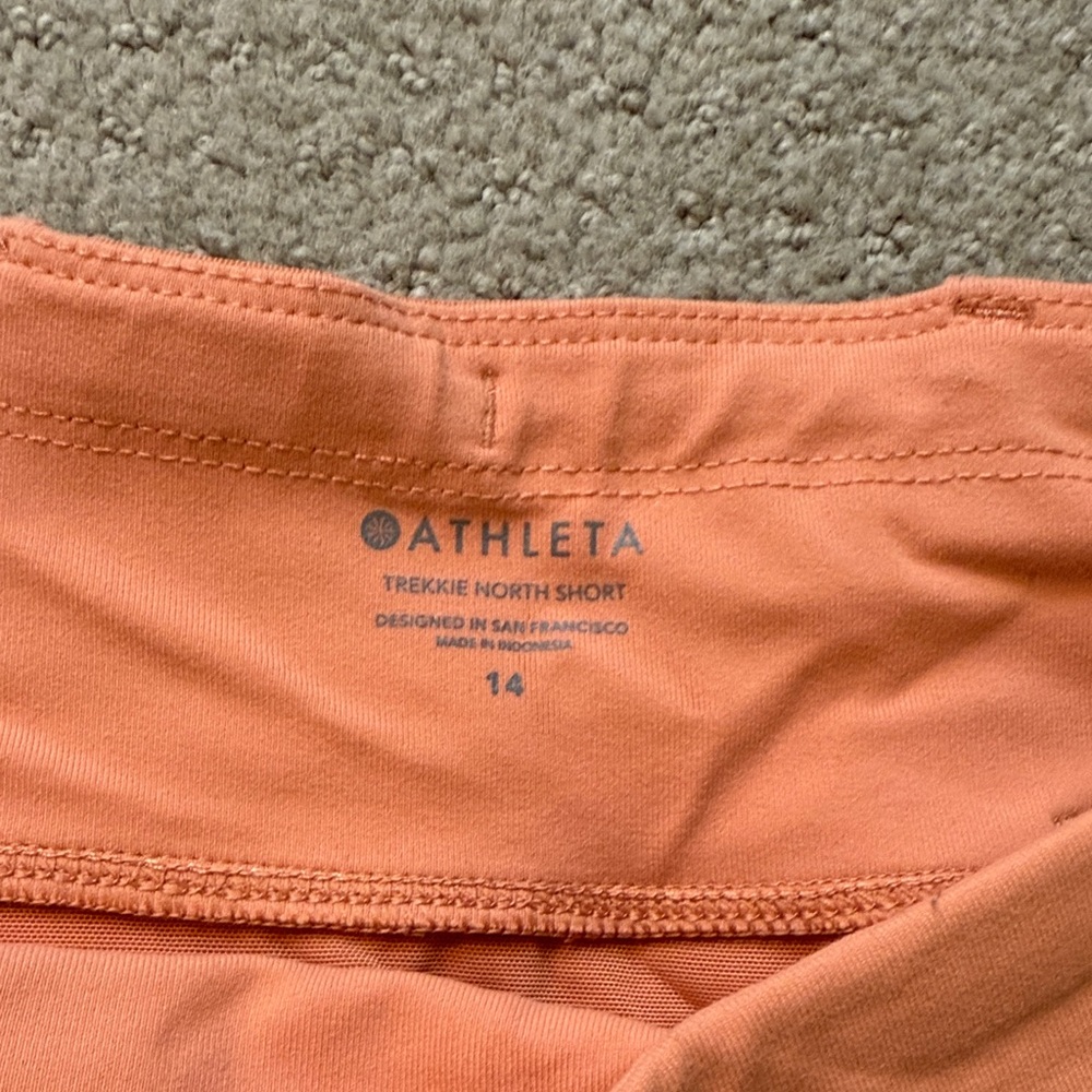 Athleta Trekkie North women’s  Orange/coral Shorts 14 - Picture 2 of 5